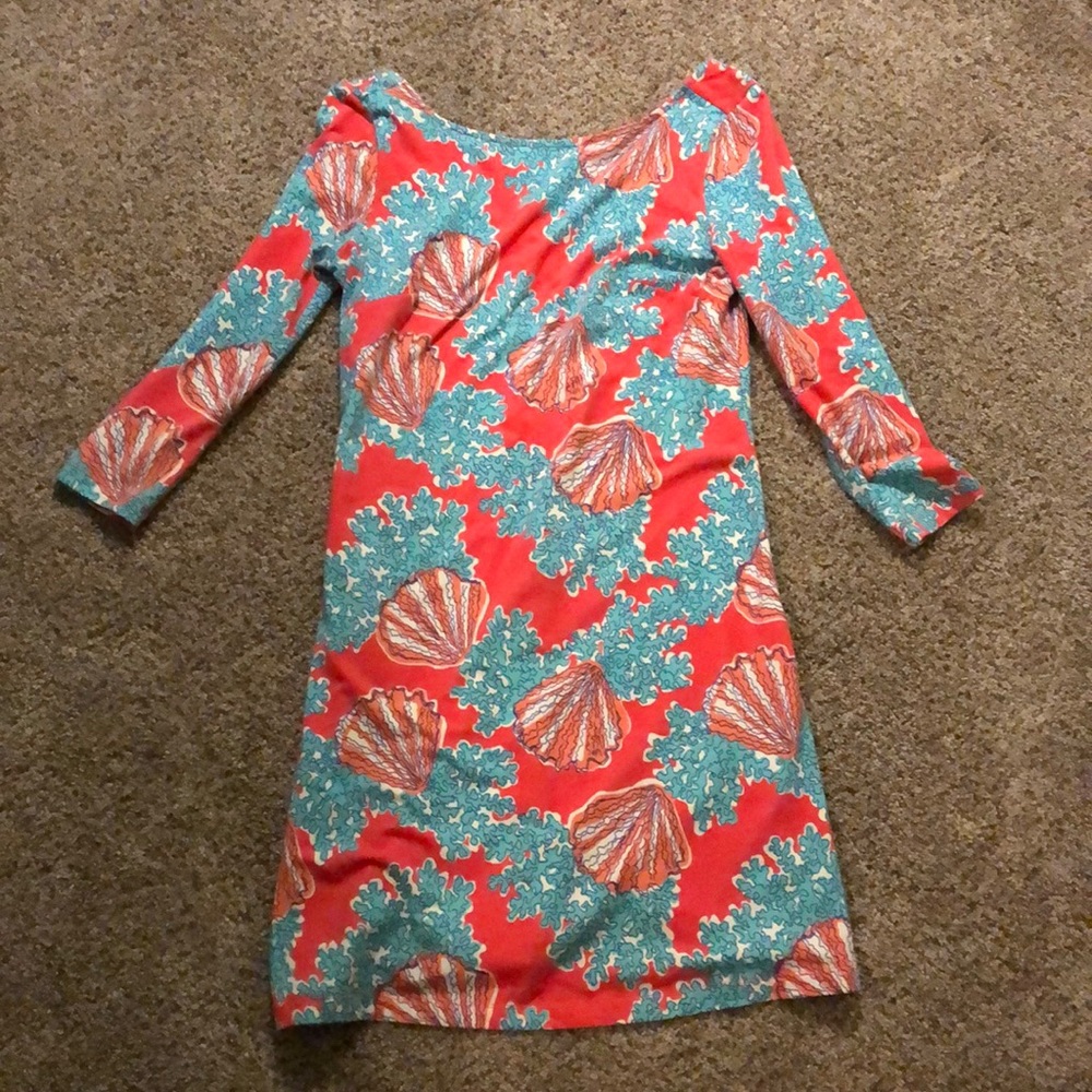 Lilly Pulitzer coral long sleeve dress